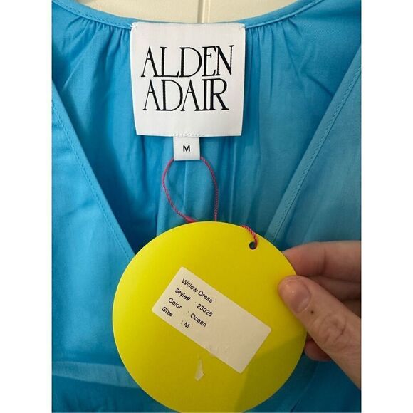 NWT Alden Adair Willow Maxi Ruffle V-Neck Hi-Low Ocean Dress Women’s Medium - Picture 5 of 12